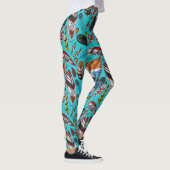 Farbenfrohe Federn Leggings (Rechts)