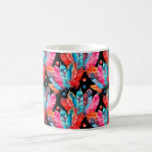 Farbenfrohe Federn Muster Kaffeetasse (VorderseiteRechts)