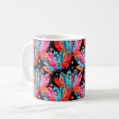 Farbenfrohe Federn Muster Kaffeetasse (Vorderseite Links)