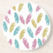Farbenfrohe Federn Muster Untersetzer (Vorne)