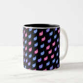 Farbenfrohe Federn Muster Zweifarbige Tasse (VorderseiteRechts)