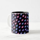 Farbenfrohe Federn Muster Zweifarbige Tasse (Vorderseite Links)
