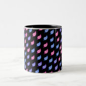 Farbenfrohe Federn Muster Zweifarbige Tasse (Mittel)