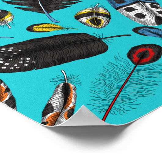 Farbenfrohe Federn Poster (Ecke)