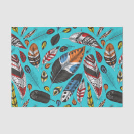 Farbenfrohe Federn Seidenpapier