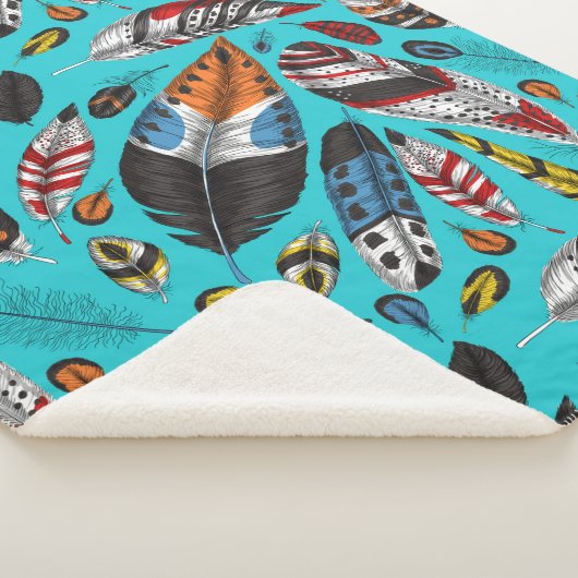 Farbenfrohe Federn Sherpadecke (3/4)