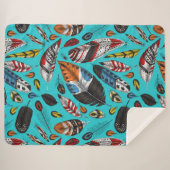 Farbenfrohe Federn Sherpadecke (Vorderseite (Horizontal))