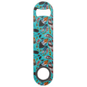 Farbenfrohe Federn Speed Flaschenöffner (Rückseite)