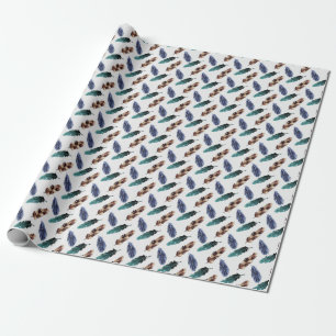 Farbenfrohe Federn Stammgefühl Geschenkpapier