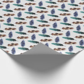 Farbenfrohe Federn Stammgefühl Geschenkpapier (Ecke)