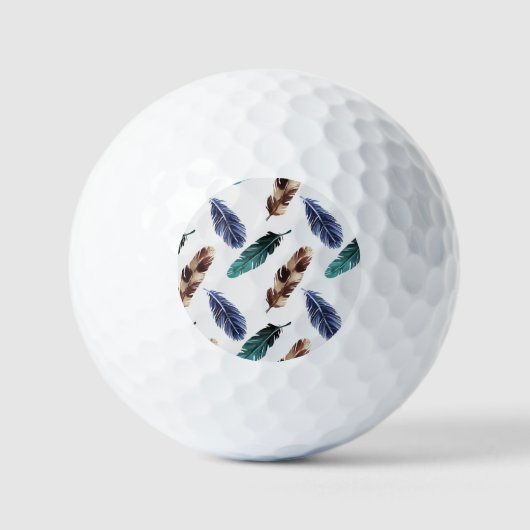 Farbenfrohe Federn Stammgefühl Golfball (Vorderseite)