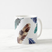 Farbenfrohe Federn Stammgefühl Kaffeetasse (VorderseiteRechts)