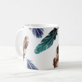 Farbenfrohe Federn Stammgefühl Kaffeetasse (Vorderseite Links)