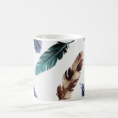 Farbenfrohe Federn Stammgefühl Kaffeetasse (Mittel)