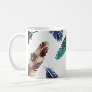 Farbenfrohe Federn Stammgefühl Kaffeetasse