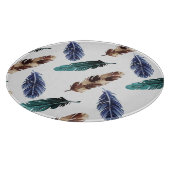 Farbenfrohe Federn Stammgefühl Schneidebrett (Ecke)