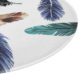 Farbenfrohe Federn Stammgefühl Schneidebrett (Ecke)