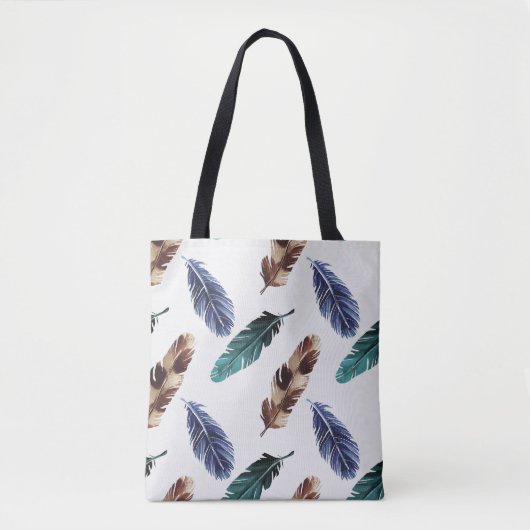 Farbenfrohe Federn Stammgefühl Tasche (Vorderseite)
