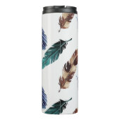 Farbenfrohe Federn Stammgefühl Thermosbecher (Rückseite)