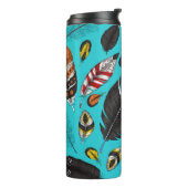 Farbenfrohe Federn Thermosbecher (Nach links gedreht)