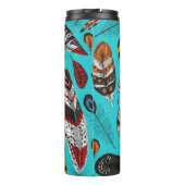 Farbenfrohe Federn Thermosbecher (Rückseite)