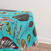 Farbenfrohe Federn Tischdecke (Beispiel)