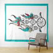 Farbenfrohe Federn Träumer Wandteppich (Beispiel (Horizontal))