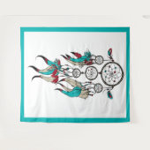 Farbenfrohe Federn Träumer Wandteppich (Vorderseite (Horizontal))