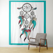 Farbenfrohe Federn Träumer Wandteppich (Beispiel)