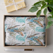 Farbenfrohe Federn und Ferne Seidenpapier (Geschenk)