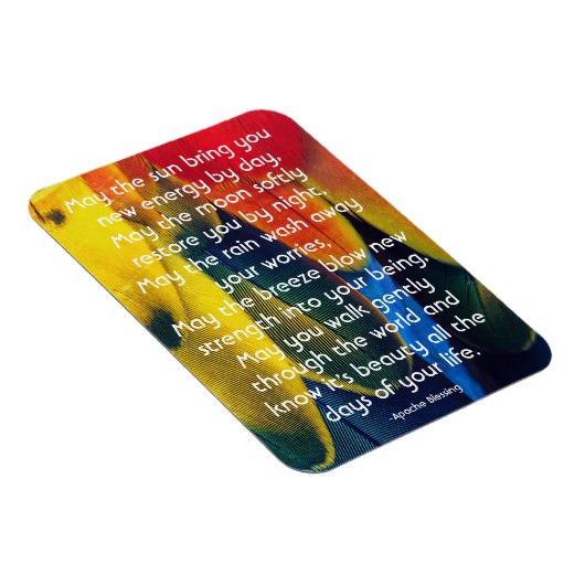Farbenfrohe Federn und Inspirierend Apache Segen Magnet (Rechte Seite)