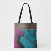 Farbenfrohe Federn und Regentropfen Tasche (Vorderseite)