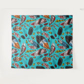 Farbenfrohe Federn Wandteppich (Vorderseite (Horizontal))