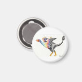 Farbenfrohe Federsaurier Magnet (Vorderseite/Rückseite)