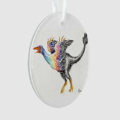 Farbenfrohe Federsaurier Ornament (Vorderseite)