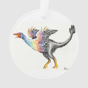 Farbenfrohe Federsaurier Ornament