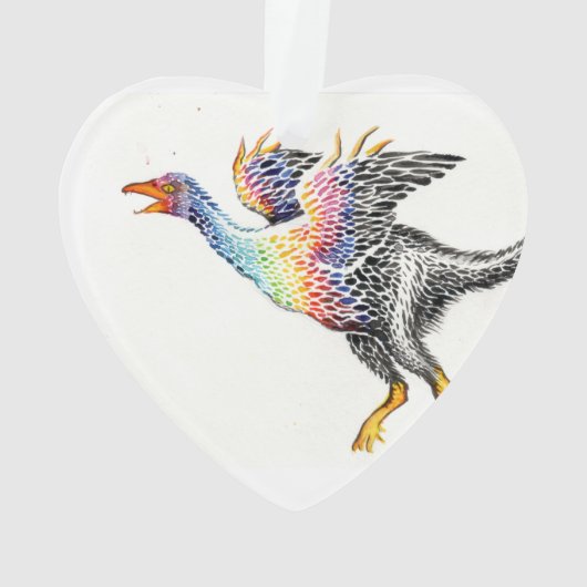 Farbenfrohe Federsaurier Ornament (Rückseite)