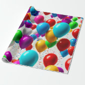 Farbenfrohe Feier Ballondesign Geschenkpapier (Ungerollt)