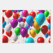 Farbenfrohe Feier Ballondesign Geschenkpapier Set (Vorderseite 3)