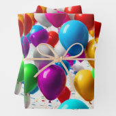 Farbenfrohe Feier Ballondesign Geschenkpapier Set (Beispiel)