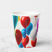 Farbenfrohe Feier Ballondesign Pappbecher (Rechts)