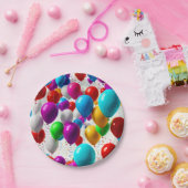 Farbenfrohe Feier Ballondesign Pappteller (Party)