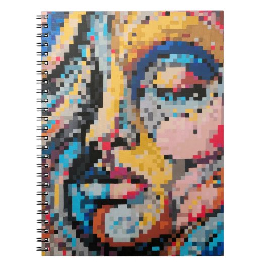 Farbenfrohe Feier im Pixel-Stil Notizblock (Vorderseite)