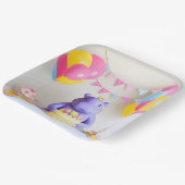 Farbenfrohe Feier mit Adorable Hippo Pappteller (Gewinkelt)