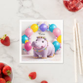 Farbenfrohe Feier mit Adorable Hippo Serviette (Beispiel)