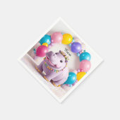 Farbenfrohe Feier mit Adorable Hippo Serviette (Ecke)