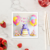Farbenfrohe Feier mit Adorable Hippo Serviette (Beispiel)