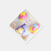 Farbenfrohe Feier mit Adorable Hippo Serviette (Ecke)