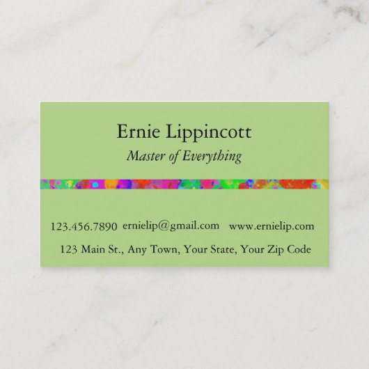 Farbenfrohe Feier Visitenkarte (Rückseite)