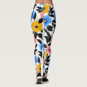 Farbenfrohe Feier von Blume und Blätter Leggings (Rückseite)